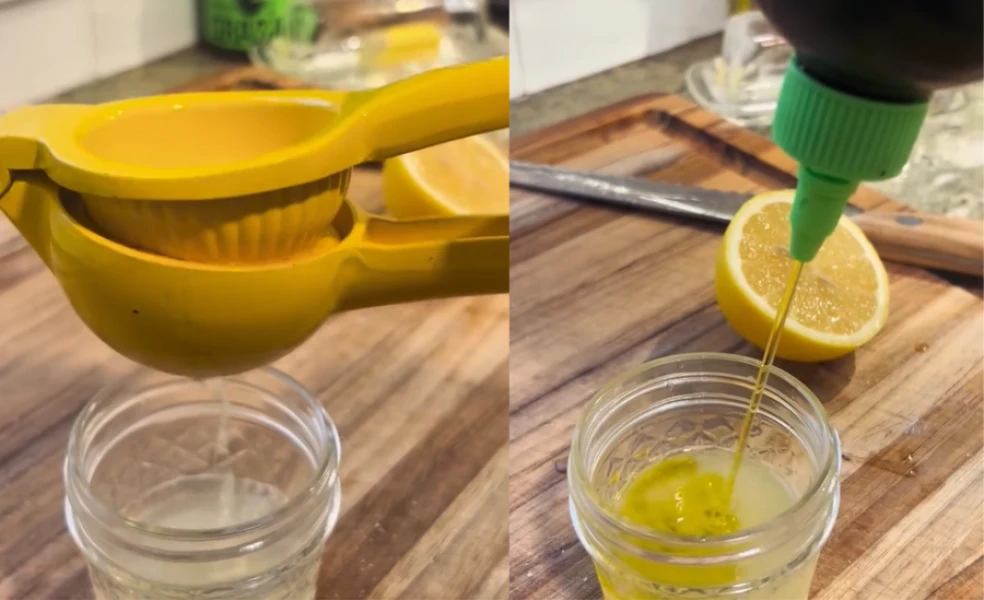 citrónová šťava s olivovým olejom