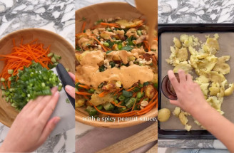 Šalát s chrumkavými zemiakmi a pikantnou arašidovou omáčkou – šalát, ktorý ťa rozhodne nebude nudiť