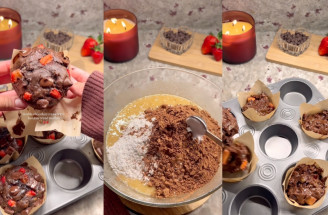 Muffiny nemusia byť nudné: Tieto čokoládovo-banánové muffiny s jahodami ohromia každého
