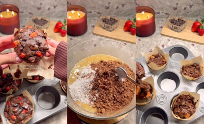 Muffiny nemusia byť nudné: Tieto čokoládovo-banánové muffiny s jahodami ohromia každého