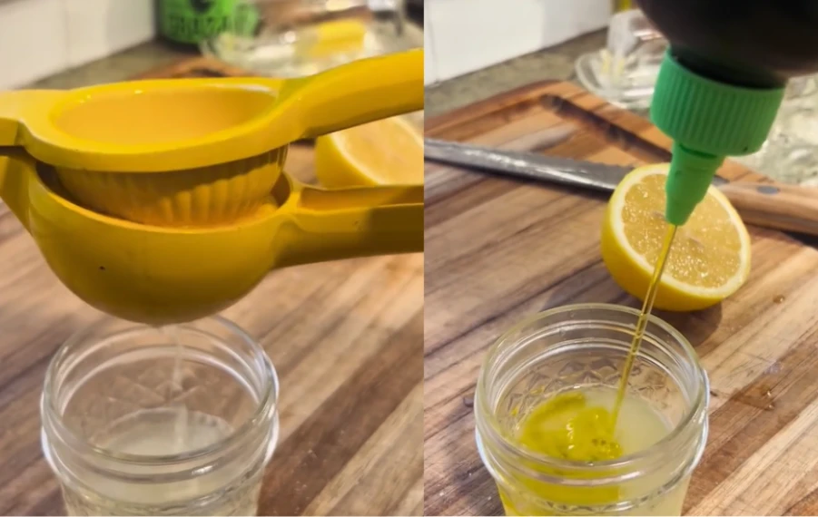 citrónová šťava s olivovým olejom