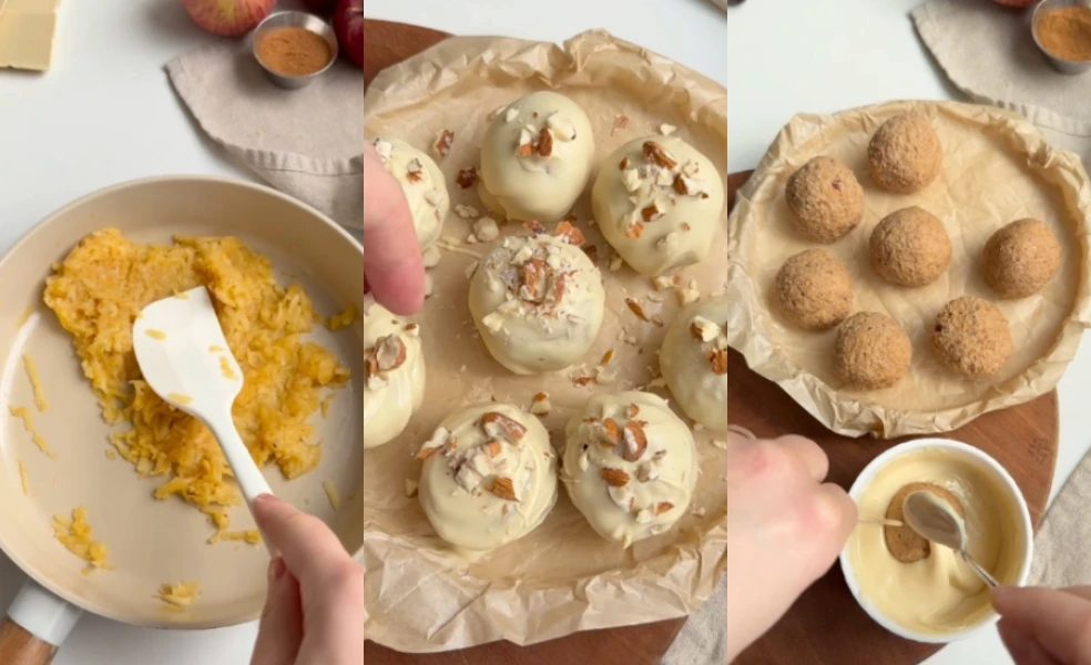 nepečené jablkové guľky