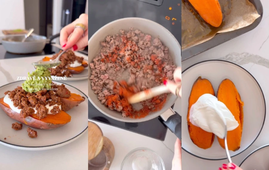pečené batáty s mletým mäsom