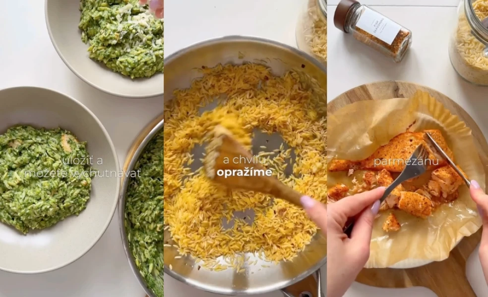 špenátové orzo recept