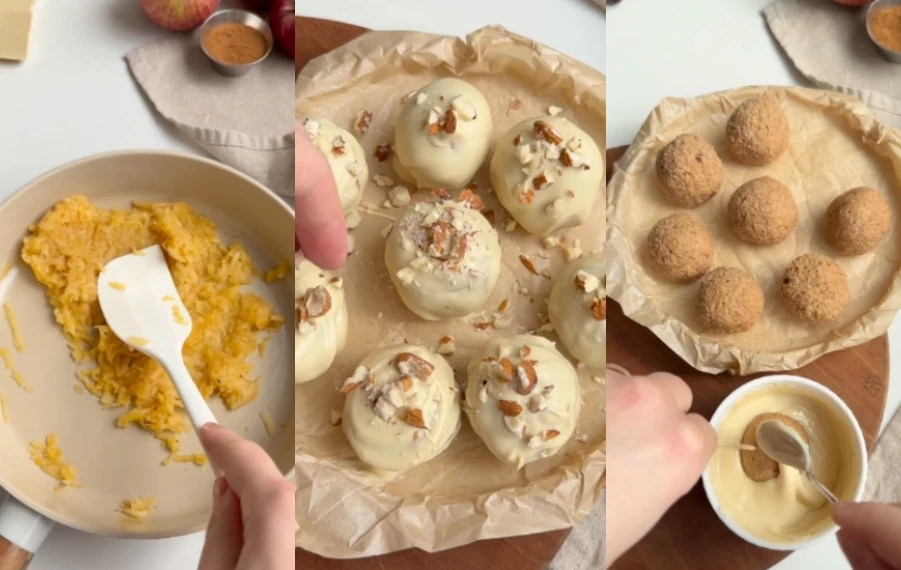 nepečené jablkové guľky