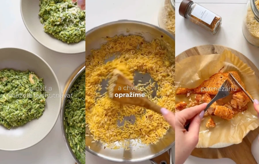 špenátové orzo recept
