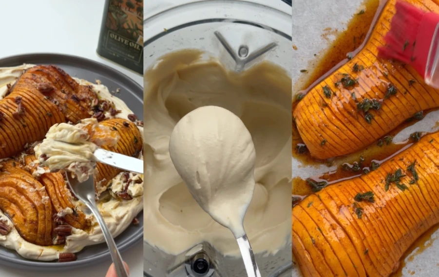 Hasselback maslová tekvica