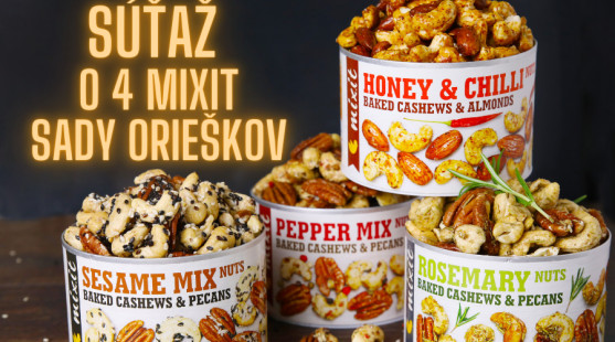 SÚŤAŽ: Hraj o 4 najobľúbenejšie Mixit sady Štvorka Orieškov z pece