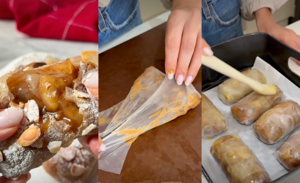 jablkové taštičky z ryžového papiera