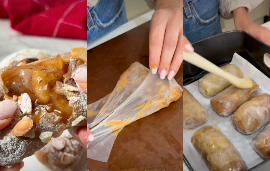 jablkové taštičky z ryžového papiera