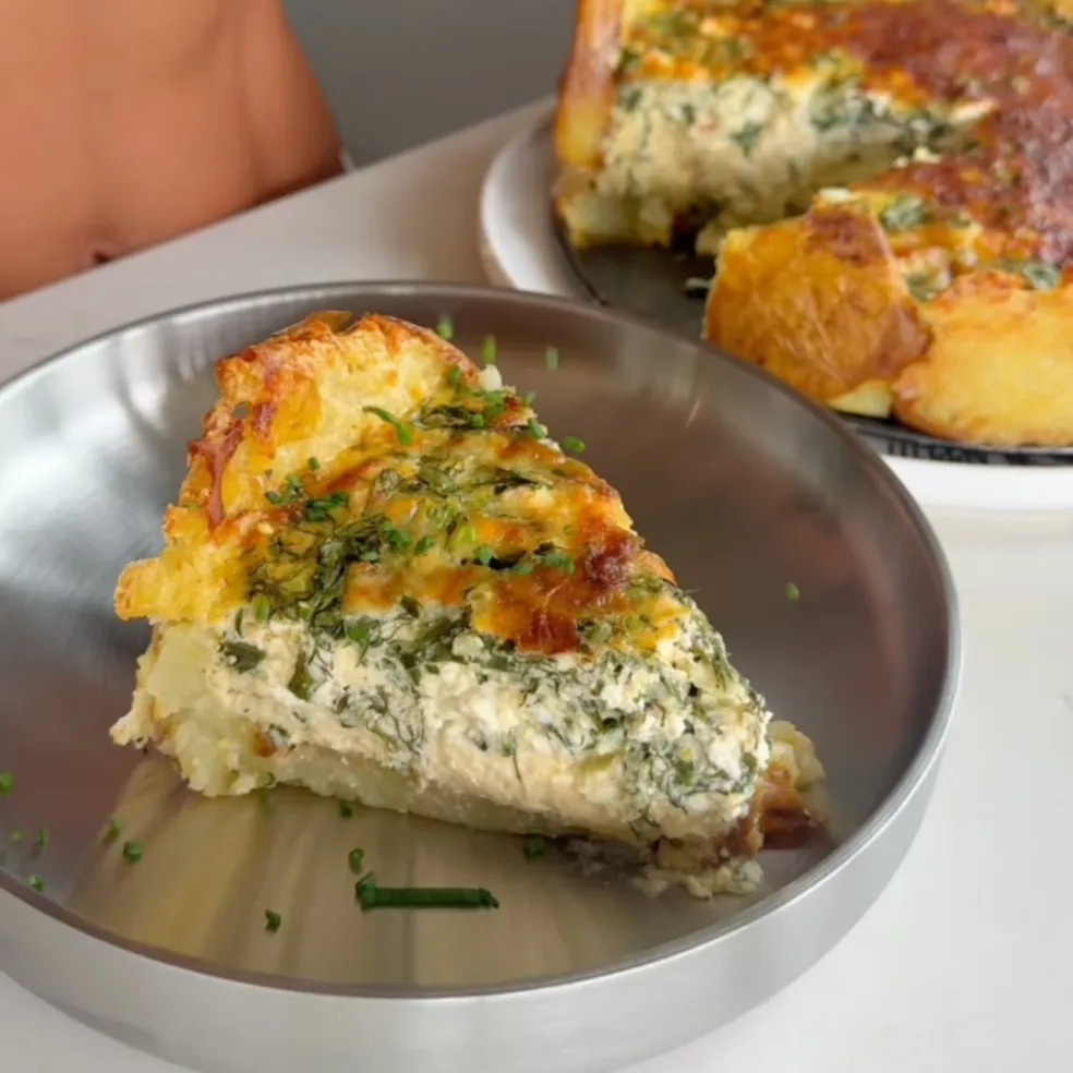 quiche so špenátom a fetou
