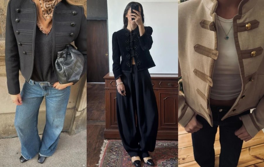 Vojenská bundička v štýle Napoleona trend 2026