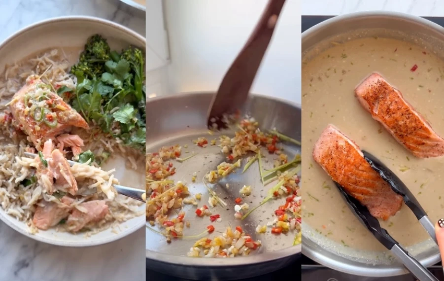 losos v kokosovom mlieku s limetkou recept