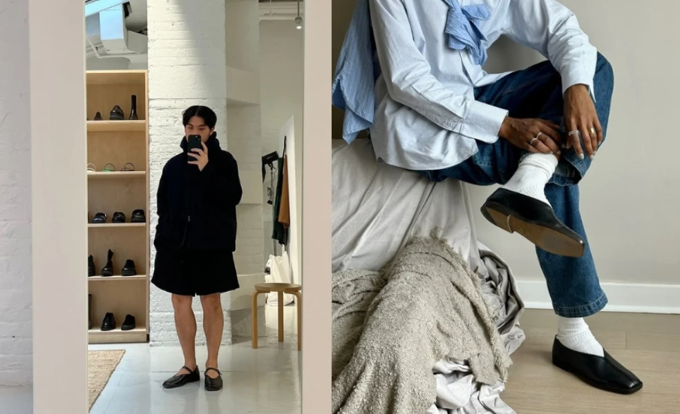 pánske balerínky trend 2026 mužská móda celebrity styling