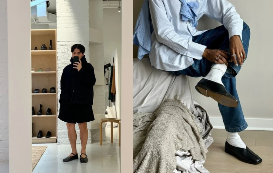 pánske balerínky trend 2026 mužská móda celebrity styling