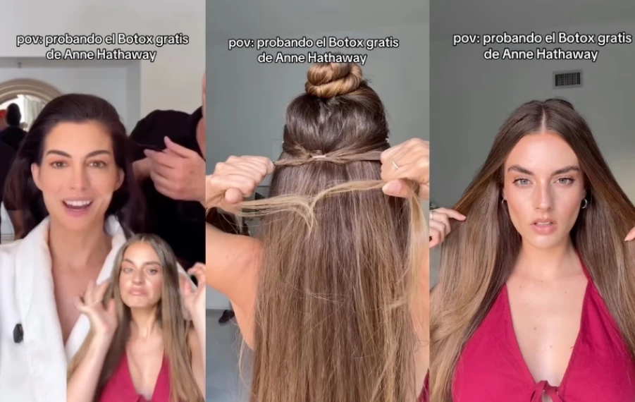 mini vrkoče hair lifting trik Anne Hathaway