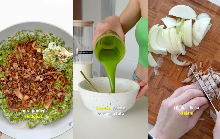 špenátové halušky s nivovou omáčkou recept fit jedlo