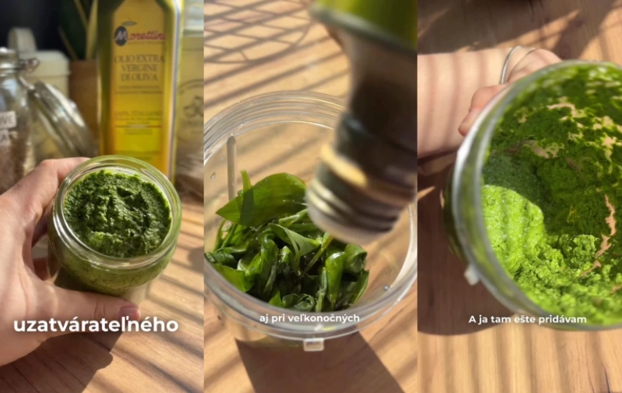 domáce pesto z medvedieho cesnaku recept jarné bylinky