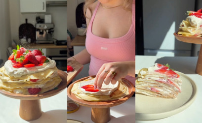 Palacinková torta s jahodami: Recept na jemný dezert bez pečenia