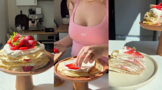 Palacinková torta s jahodami: Recept na jemný dezert bez pečenia