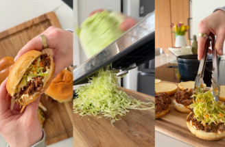 Burger s trhaným hovädzím: Domáce BBQ mäso a svieži coleslaw