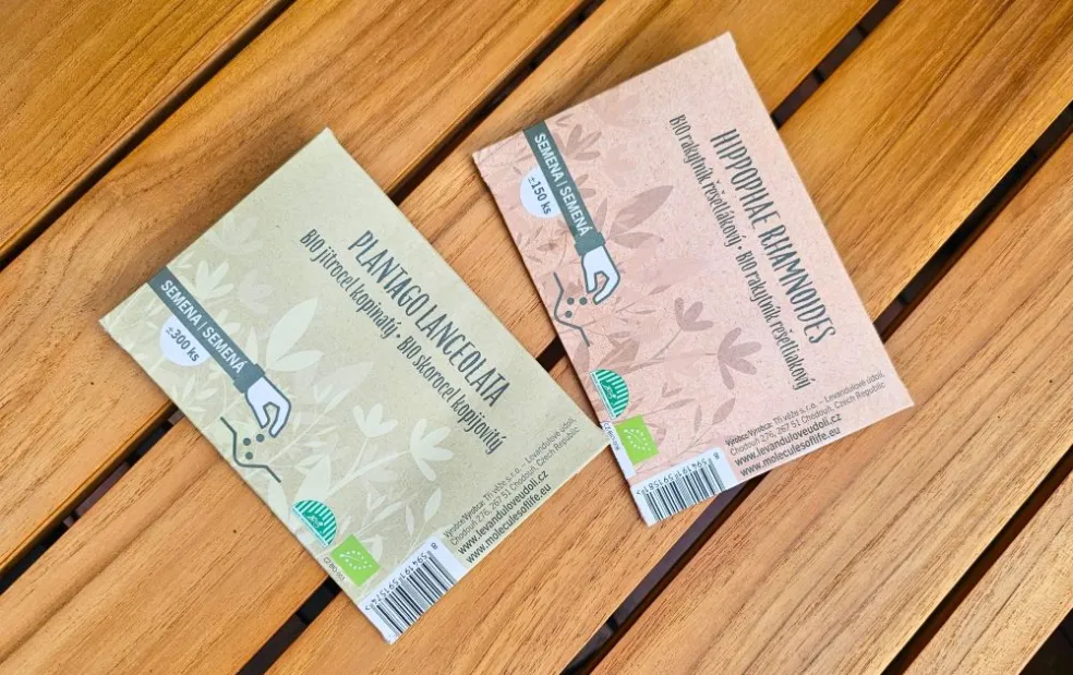 BIO Rakytník rešetliakový BIO Skorocel kopijovitý Plantago lanceolata SEMENA