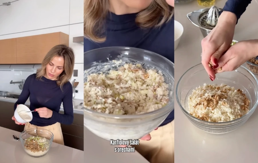 Karfiolový šalát s orechami a jogurtovým dressingom