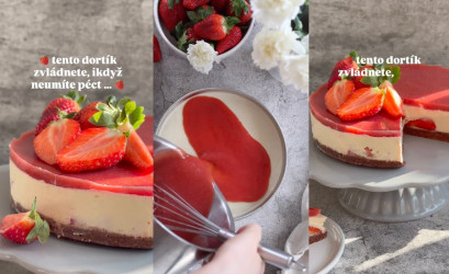Vegánsky nepečený cheesecake s jahodami: Jednoduchý letný dezert
