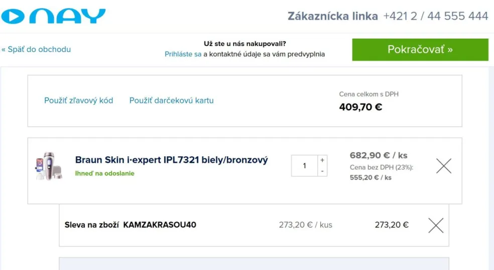 Braun Skin i·expert IPL7321 — zľava 40 % s kódom KAMZAKRASOU40 a cashback 80 € od Brau