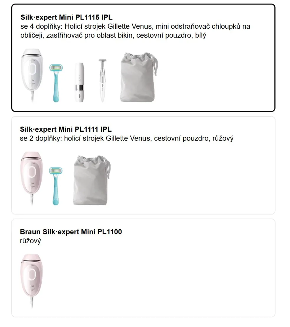 SILK EXPERT MINI PL1115 IPL VARIANTY