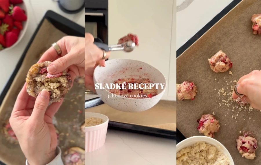 jahodové cookies recept