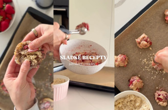 Jahodové cookies s posýpkou: Mäkké vo vnútri, chrumkavé navrchu