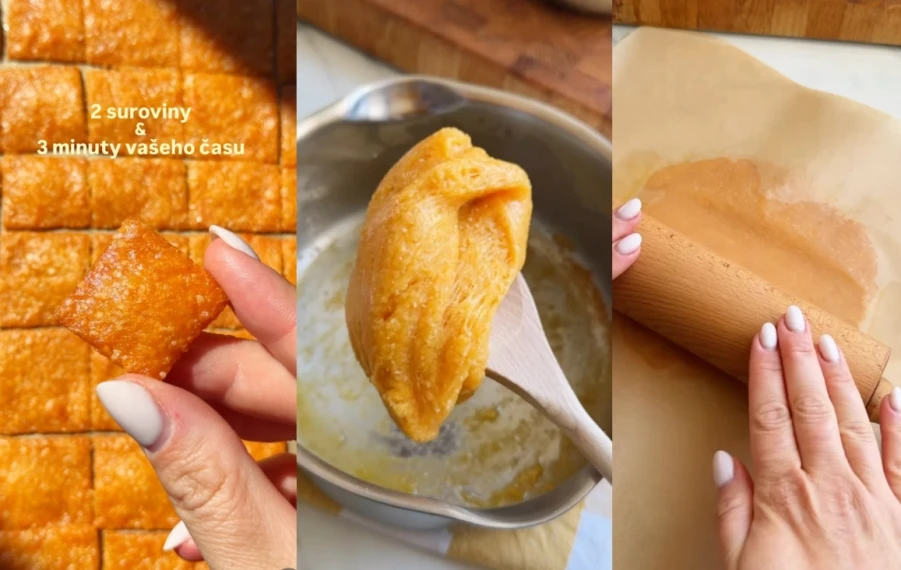 syrové krekry z 2 surovín – domáce chrumkavé krekry z čedaru a mandľovej múky, bezlepkový low carb snack