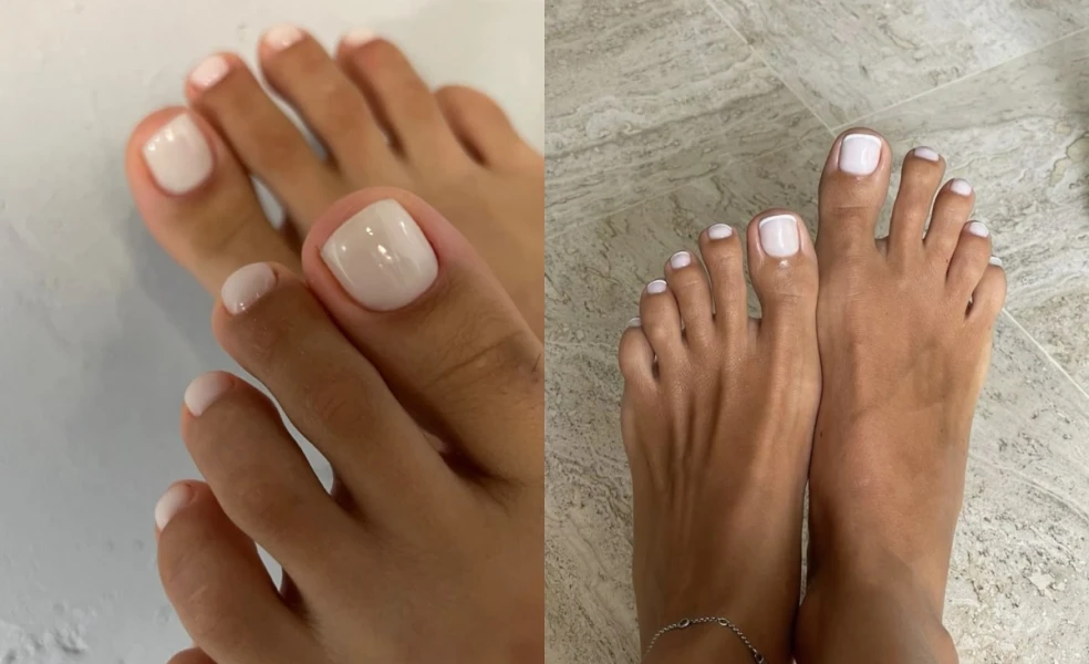 milky white pedikúra