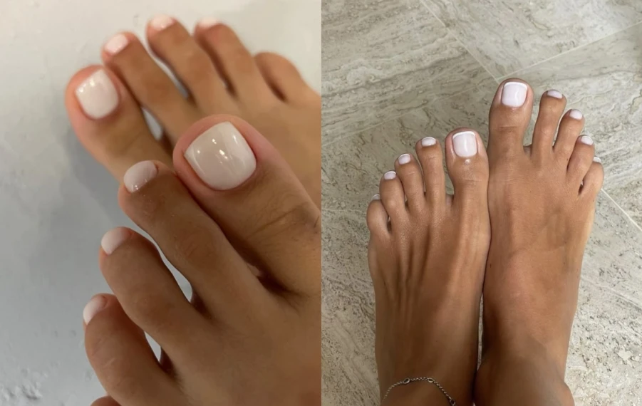 milky white pedikúra