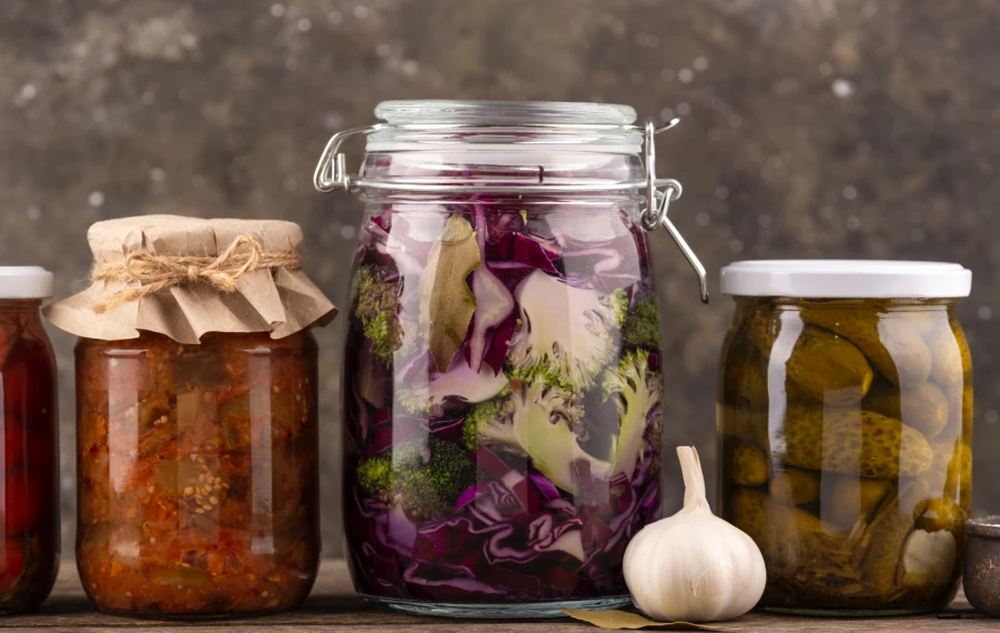 fermentované potraviny pre zdravé črevá a črevný mikrobióm