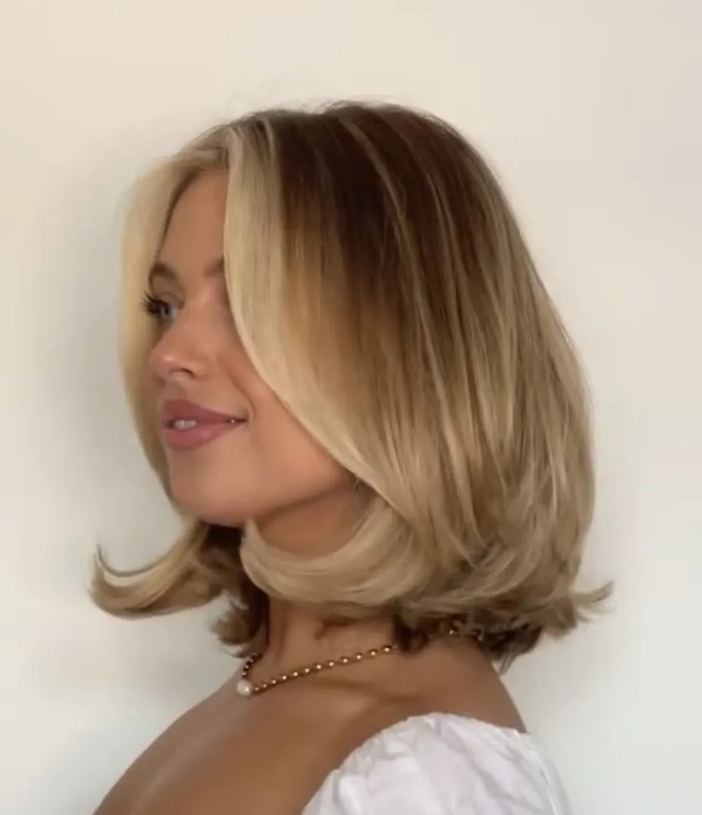 voluminous bob pre jemné vlasy s opticky hustejším efektom