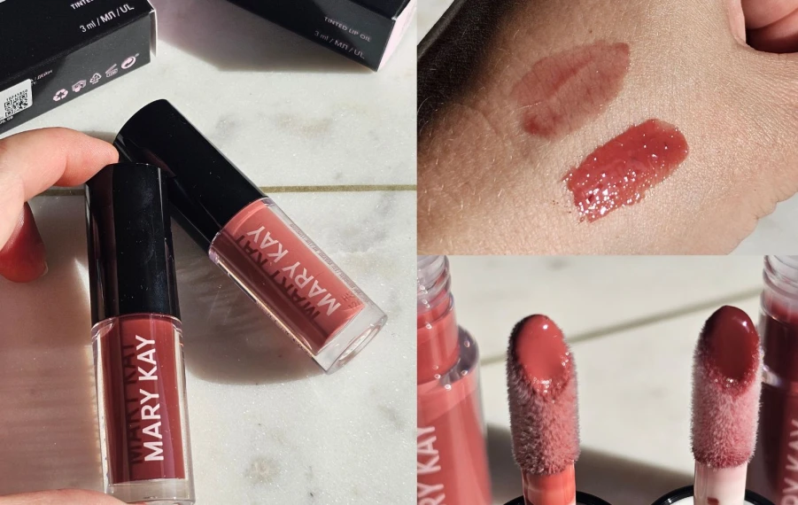 Farebné oleje na pery Mary Kay v odtieňoch Blush a Berry